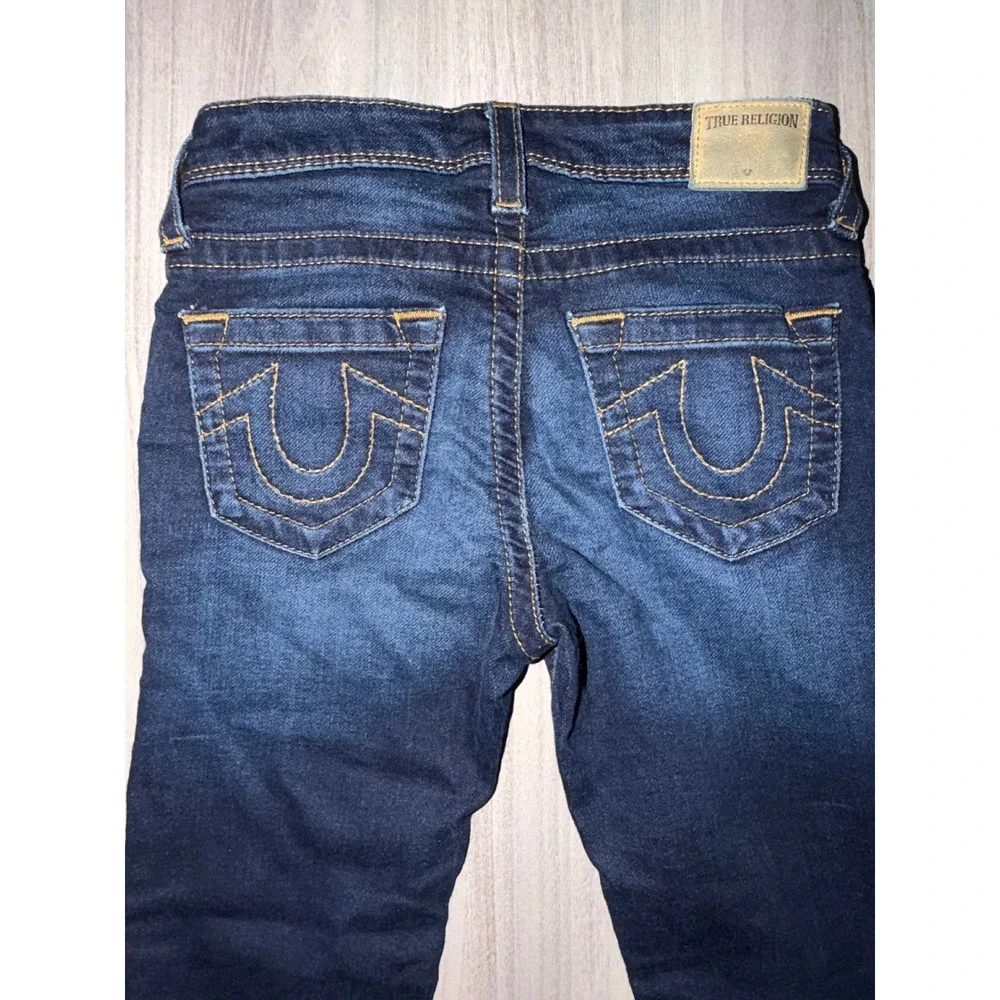 True Religion Kids Blue Denim Jogger Jeans Indigo Wash Horseshoe Pocket 8 A1